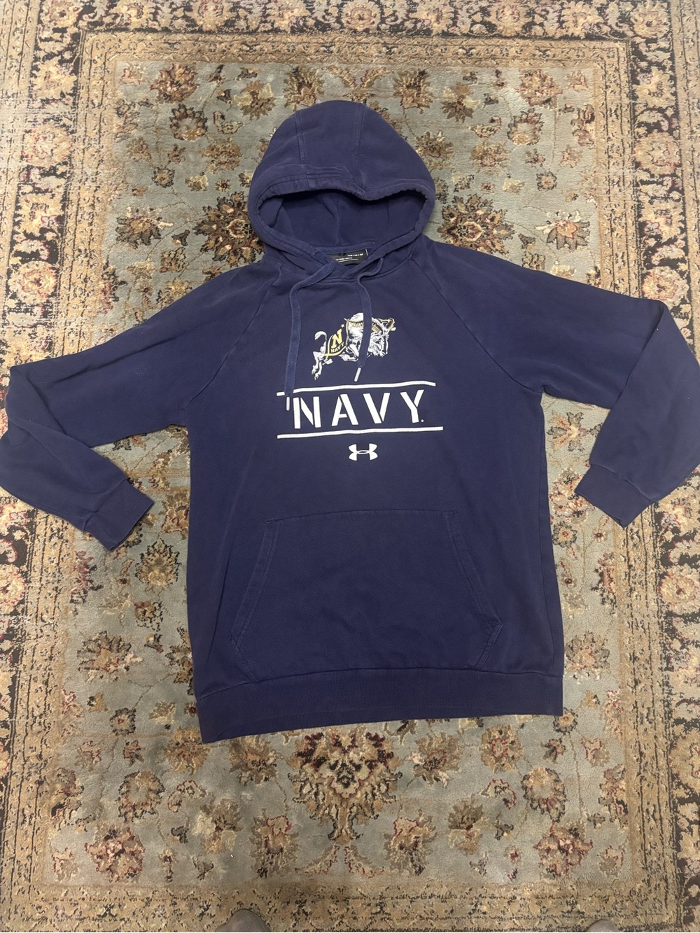 Under Armour Navy Pullover Hoodie with NAVY Chest Print